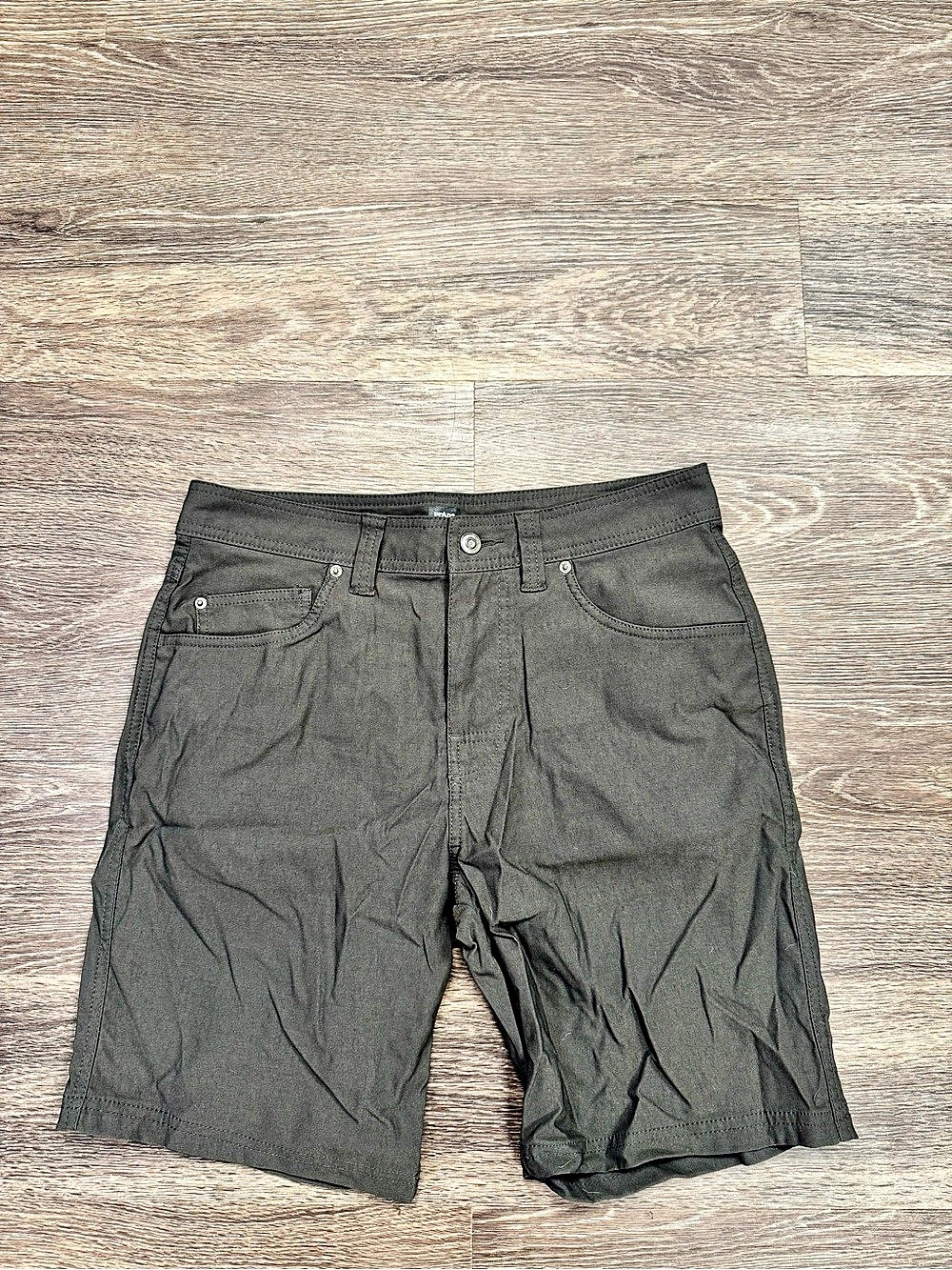 prAna Brion Men’s Shorts 31x9 Charcoal Stretch Zion Hiking UPF 50+